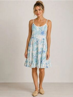 Valentina Naldi Tropical Floral Print Linen Dress Small – Made in Italy